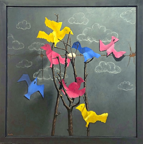 Robert Kinsell (April 14, 1951 - March 28, 2025), 2008, oil on canvas, 40" x 40"