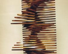 Wind and Wave, 1997, stained pine, 32 3/4 x 12 1/2 x 10"