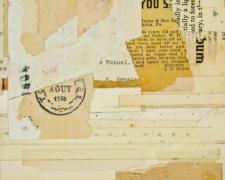 Scott Gordon, "document #11", 2013, mixed media collage, f.s. 15 1/4 x 12 1/4" / i.s. 7 x 5"