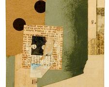 number 4, 2004, collage on board, 7 3/8 x 5 5/8"