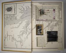 Tidewater Dynasty, 2016, bound book, found objects, 9 1/2 x 12 x 1 1/2"