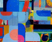 Simple Arithmetic, 2006, acrylic collage on museum board, 18 1/2 x 16"