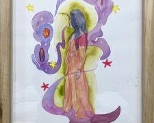 "A Spell, A Child I Yearn", 2022, watercolor and gouache on cotton paper, p.s. 16 x 11" (Origin Series)