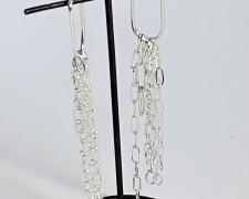 Corey Ackelmire, "Earrings" (1), 2023, sterling silver, 2 1/2" long
