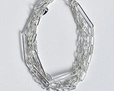 Corey Ackelmire, "Multi-strand Bracelet", 2023, sterling silver, 7" long