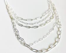 Corey Ackelmire, "Multi-strand Necklace", 2023, sterling silver, 24" long