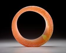 Amber Sun Ring, cast and cut glass, 21 x 21 x 4"