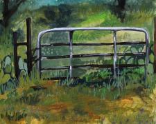 "A True Departure", 2022, gouache and colored pencil on paper, p.s. 8 x 5 1/2" / f.s. 11 x 9 1/2"