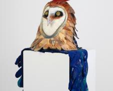 "Those Who Still Listen", 2024, needle-felted wool, yarns, polyfibers, embroidery,sequins, glass beads, polymer clay, and acrylic paint