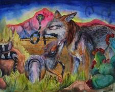 "A Recurring Dream: The Struggle", 2021, watercolor on cotton paper, p.s. 21 x 33 / f.s. 28 x 42"