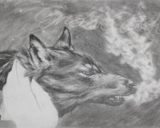 "Ends Of Earth", 2021, graphite on vellum, p.s. 6 x 8" / f.s. 9 x 12"