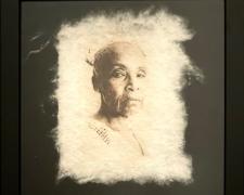 Ann Johnson, "Seen #2", 2023, intaglio on bonded cotton, 9 x 9"