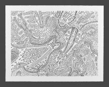 "Backwater", 2026, ink on Stonehenge paper, 10 1/2 x 13 1/2"