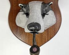 British Badger "British Badger", wire, plaster, papier-mâché, 21 3/4 x 17 3/4 x 15"