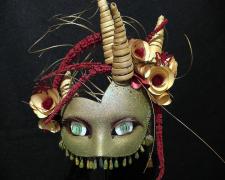 "Erda, Norse Earth Goddess", 2024, mask, mixed media, 13 x 12 x 7"
