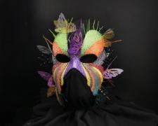 "Migration", 2022, mask: mixed media, 9 x 10 x 7"