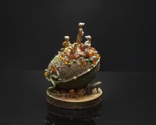 "Snake!", 2024, egg, mixed media, 4 x 3 x 3"