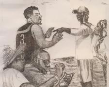 Beach Conversation, 2017, lithograph, 16 x 11 1/2"