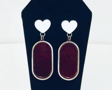 Victor Beckmann, "Tournament of Hearts", 2020, sterling silver, copper, and powder coat, 2 1/2 x 3/4 x 1/8"