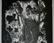 Big Apparition, 2015, woodcut, 60 x 36"