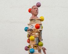 "Bubble", 2024, fired ceramic and glaze, 33 x 7 x 6 3/4"