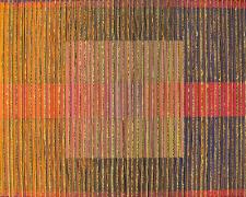 Chromatic Interference #13, 2016, cardboard, paper, wood, aluminum, 22 x 22 x 1 1/2"
