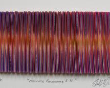 Chromatic Resonance #11, 2016, paper, foiled card, i.s. 2 1/2 x 5 1/2 x 1/2" / f.s. 12 x 15 x 1 1/2"