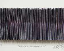 Chromatic Resonance #13, 2016, paper, deep dyed polyester, i.s. 2 1/4 x 5 1/4 x 1/2" / f.s. 12 x 15 x 1 1/2"