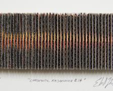 Chromatic Resonance #14, 2016, paper, cardboard, postcards, i.s. 2 x 5 1/4 x 1/2" / f.s. 12" x 15" x 1 1/2"