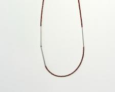 Heidi Gerstacker, "Cross Section 1 Necklace", 2025, sterling silver, Miyuki glass beads, hand-forged clasp and end caps, 21" length