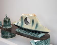 "Along the Way" (detail), 2024, ceramics, metal, 27 x 56 x 16"