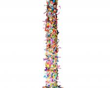 Deasa Turner, "Tower of Babble-On!", 2024, mixed media sculpture, 8'1" x 21"