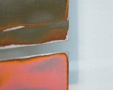 Devon Moore, "Carny Plate (Panel No. 2)", 2021, acrylic lacquer on steel, 24 x 24 x 2" (Courtesy of Longnecker Gallery) - detail