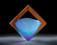 Diamond Morning, cast and cut glass, fused steel, 27 x 26 x 4"
