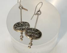 Edward Lane McCartney, "Dispersion", 2023, earrings: sterling and galaxy quartz