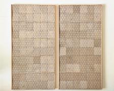 "Domestication & Harvesting I (right panel)", 2025, 3D printed tile, Texas local clay, 46 x 24" (each panel)