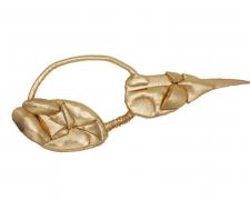 Dongyi Wu, "The Face Beneath the Bird", necklace: fabric, sewing thread, cotton, door mats, cord, 19.1 x 8.0 x1.7”