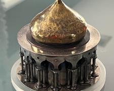 "Architectural Bangle Box", 2004, sterling silver, brass, copper, acrylic sheet, 4 1/2 x 4 1/2 x 4"