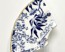 "Breaking Bread II", 2026, brooch: porcelain, sterling, 4 x 2 3/4 x 1/2"