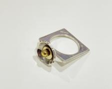 Edward Lane McCartney, "Circle Square 11", 2025, sterling, brass