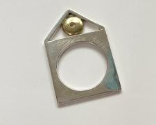 Edward Lane McCartney, "Circle Square 5", 2025, ring: sterling, brass, silicone