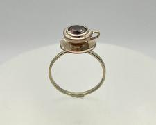 "Elixir", 2023, ring: 14K and 18K yellow gold, brown cubic zirconia, size 6