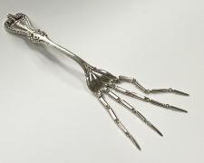 "Fork It" (view 1), 2026, sterling, 8 1/2 x 1 1/8 x 1/2"