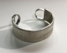 Edward Lane McCartney, "Formation, Alluvial", 2020, cuff bracelet: sterling, cuttlebone cast coin silver, 2 x 7/8 x 2 1/2"