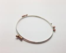 Perimeter #5, 2018, bangle bracelet: sterling, fine silver, bronze, 2 3/4 x 2 1/2 x 1/8"