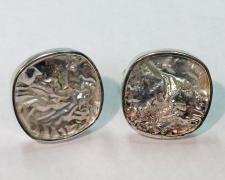 Edward Lane McCartney, "Formation, Reticulation, Cufflinks", 2017, sterling and reticulation silver, 1 x 1 x 1"
