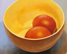 Eggs in a Bowl, 2016, oil on board, 12 x 12"