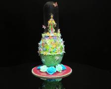 Basia Hawicz, "In a Flutter", 2025, egg, mixed media, 7 x 4 x 4"