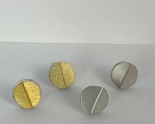Heidi Gerstacker, "Folded Dot Earrings" (2), 2022, sterling silver, 3/8" diameter