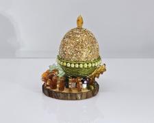 Basia Hawicz, "Forest Floor", 2025, egg, mixed media, 3 1/2 x 3 1/2 x 3 1/2"